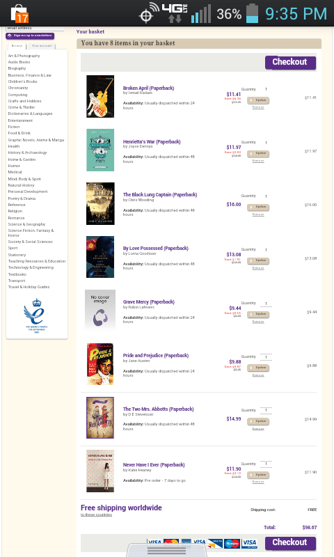 book depository screenshot